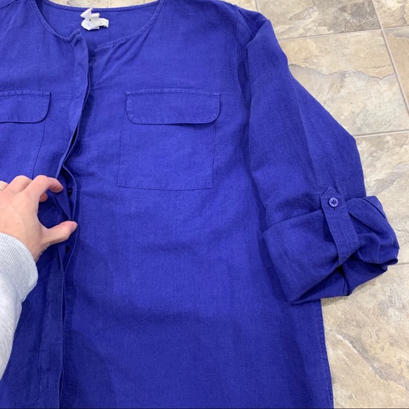 TALBOTS Linen Button Down - Picture 6 of 8